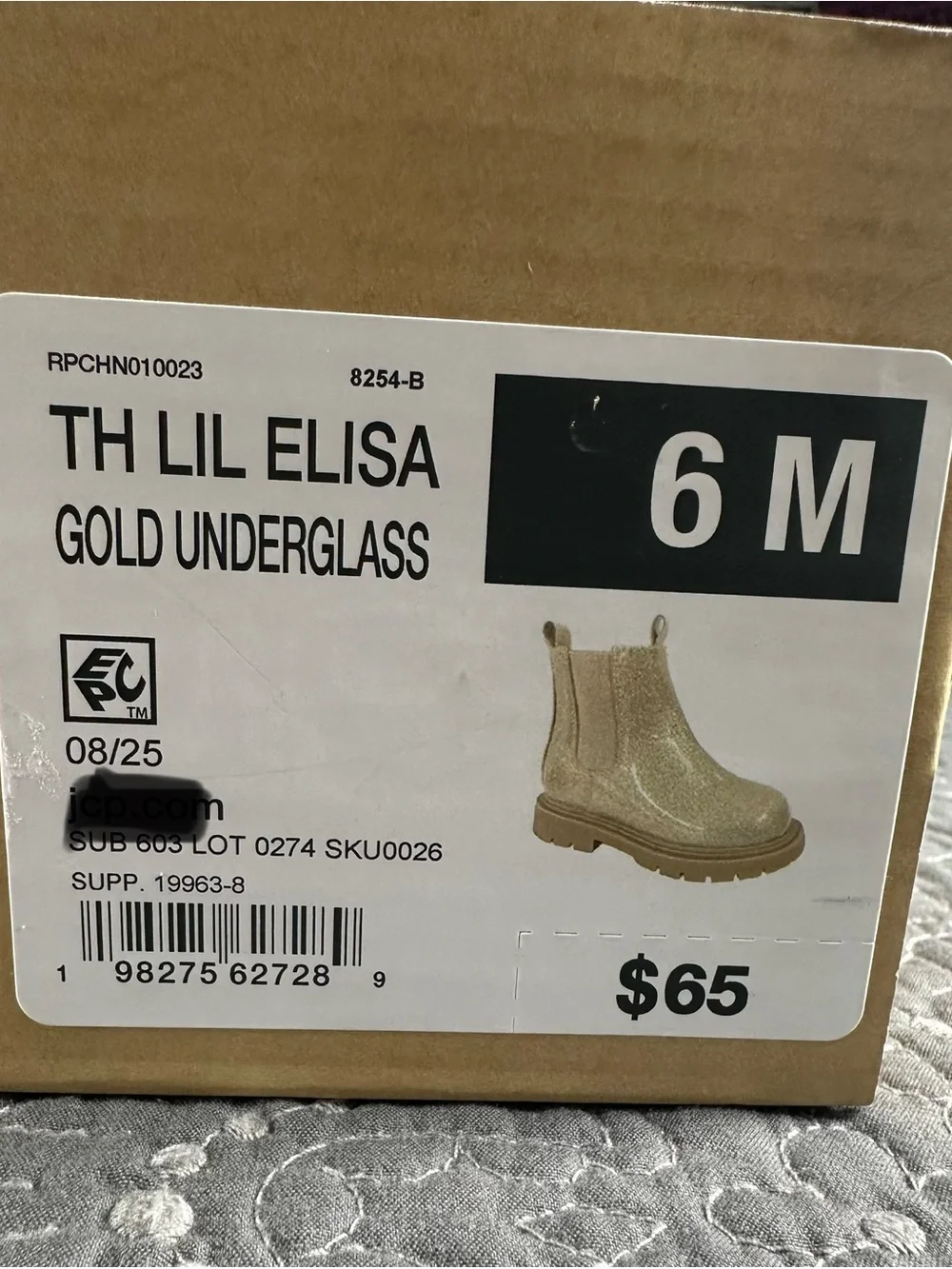 Thereabouts Toddler Girls Lil Elisa Gold Chelsea Boots NWT Size Toddler 6